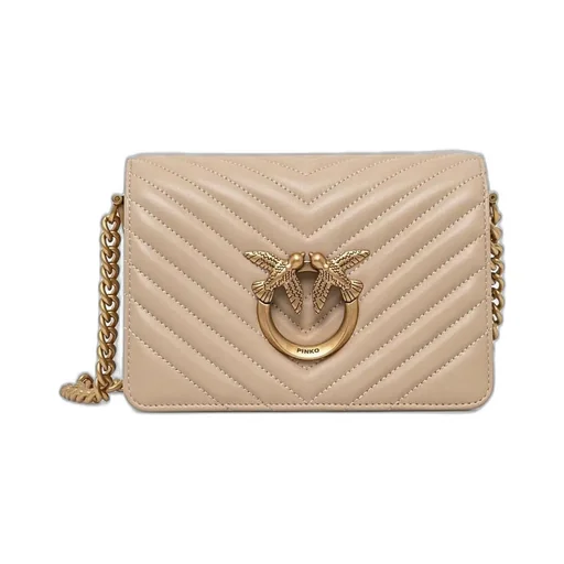 Pinko Love Click Chain-Linked Mini Crossbody Bag