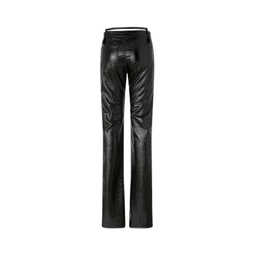 Pinko Patent-Effect Belted Trousers