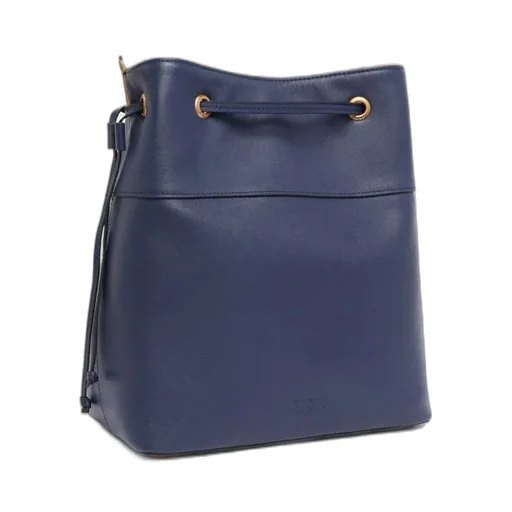 Pinko Love Birds Logo Drawstring Medium Bucket Bag