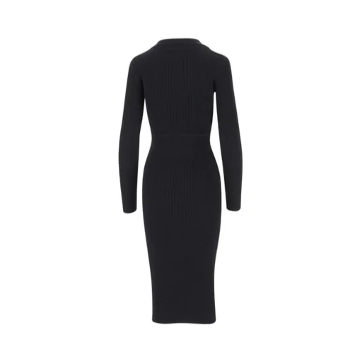 Pinko Fine-Ribbed Wrapped Midi Dress
