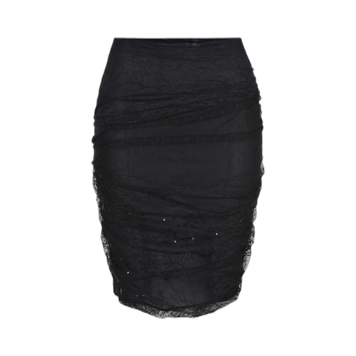 Pinko Patchwork-Effect Lace Pencil Skirt