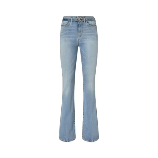 Pinko Flared Bird-Logo Belt Jeans