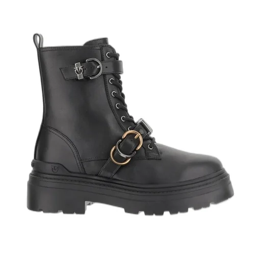 Pinko Round-Toe Lace-Up Boots