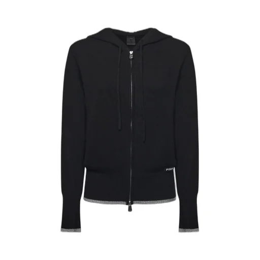 Pinko Zip-Up Knitted Hoodie