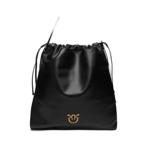 Pinko Logo Plaque Drawstring Satchel Bag