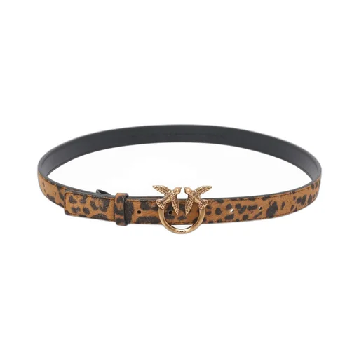 Pinko Leopard Love Birds Buckled Belt