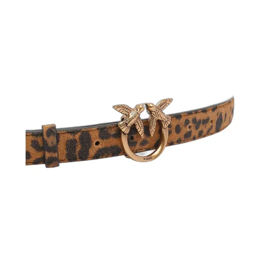 Pinko Leopard Love Birds Buckled Belt