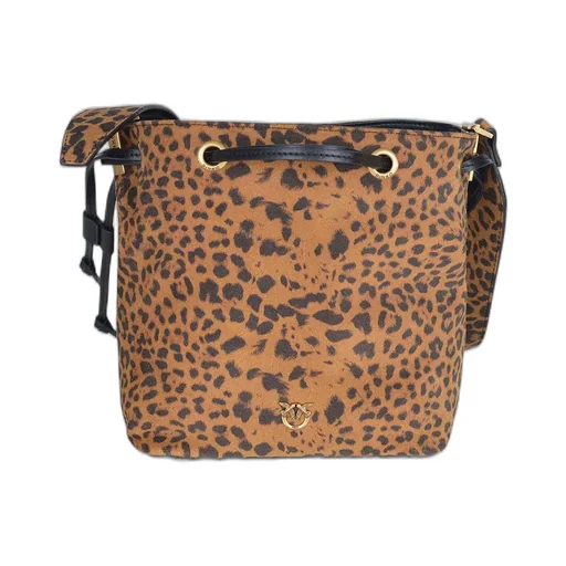 Pinko Leopard Printed Mini Bucket Bag
