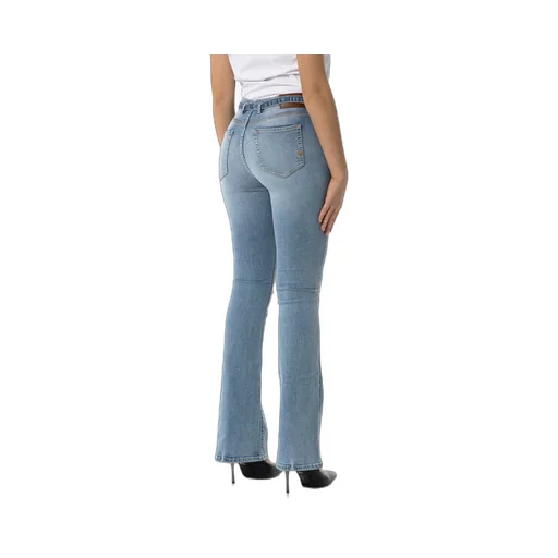 Pinko Flared Bird-Logo Belt Jeans
