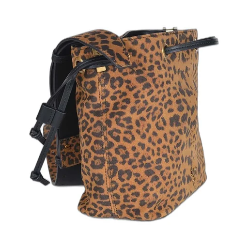 Pinko Leopard Printed Mini Bucket Bag