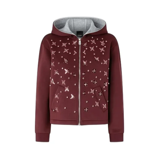 Pinko Arama Embellished Zip-Up Hoodie