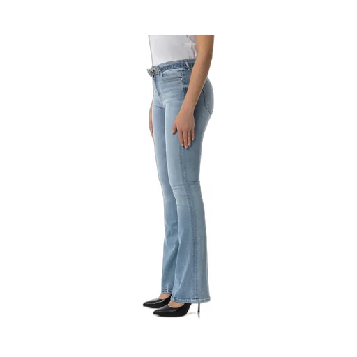 Pinko Flared Bird-Logo Belt Jeans