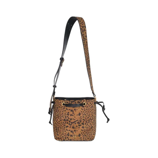 Pinko Leopard Printed Mini Bucket Bag