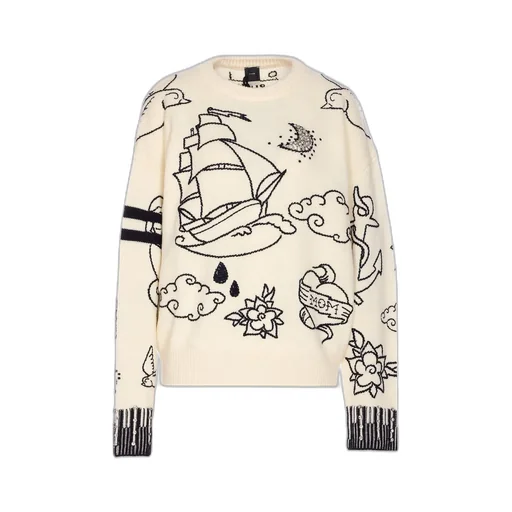 Pinko Motif Intarsia Knitted Jumper
