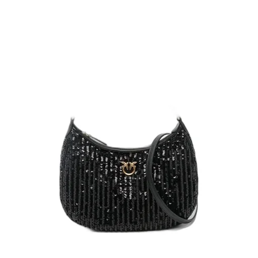 Pinko Half Moon Embellished Zip-Up Mini Shoulder Bag