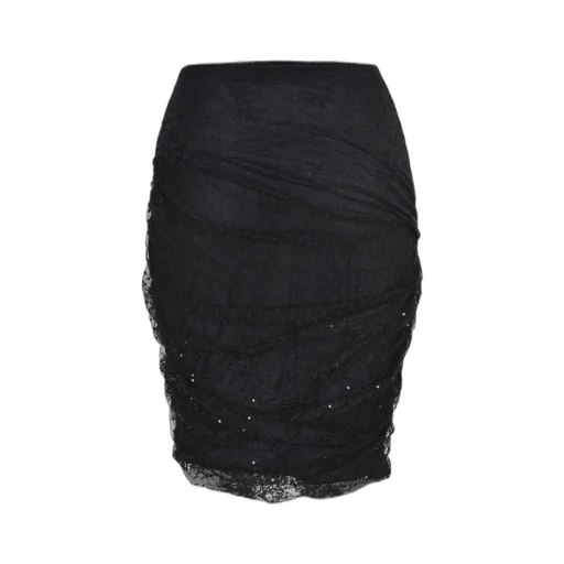 Pinko Patchwork-Effect Lace Pencil Skirt
