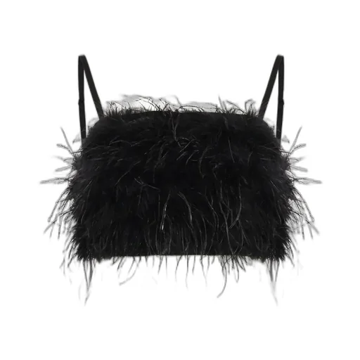 Pinko Feather Detailed Cropped Top