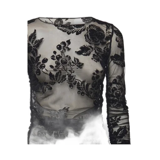 Pinko Sheer Flock-Print Sweater