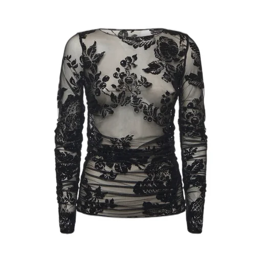 Pinko Sheer Flock-Print Sweater