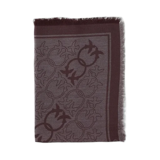 Pinko Love-Birds Pattern Fringed Scarf
