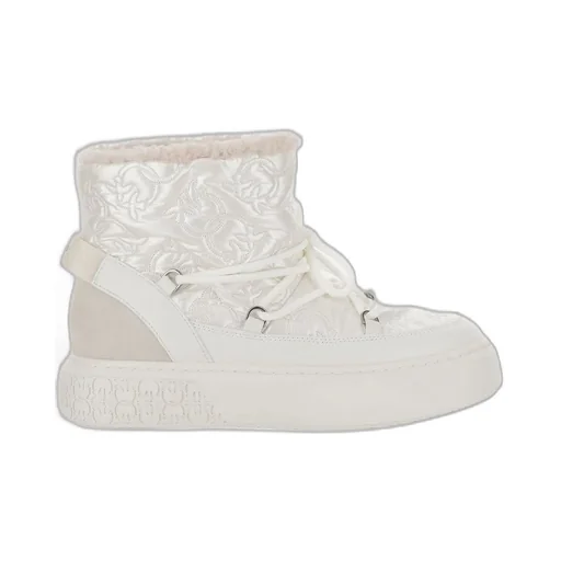Pinko Round Toe Quilted Ankle Boots
