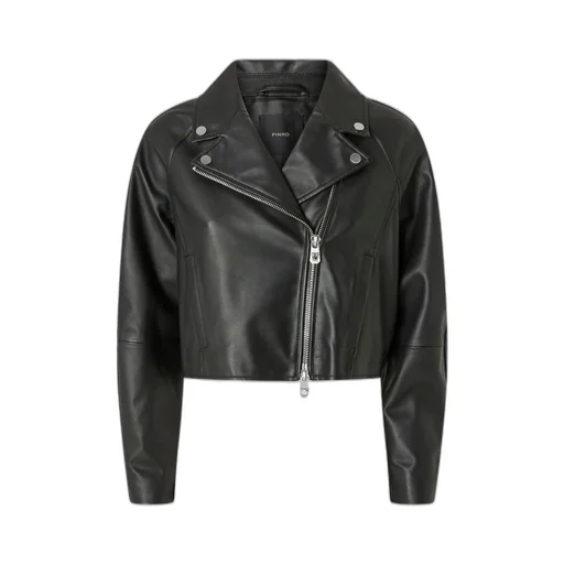 Pinko Zip-Up Cropped Biker Jacket