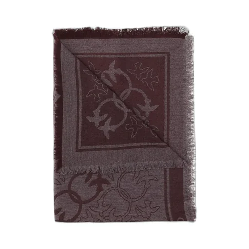 Pinko Love-Birds Pattern Fringed Scarf