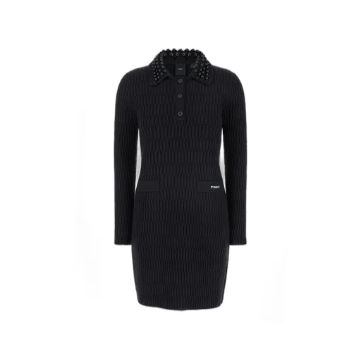 Pinko Embellished Geometric Knitted Midi Dress