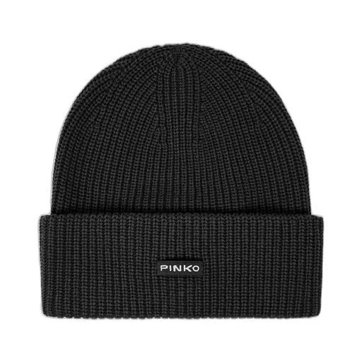 Pinko Logo Patch Knitted Beanie