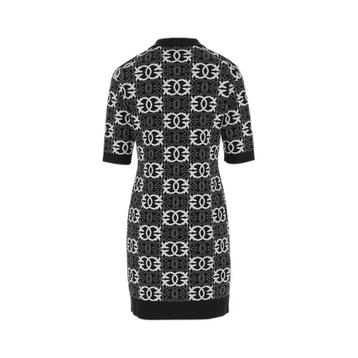 Pinko All-Over Patterned Polo Neck Dress