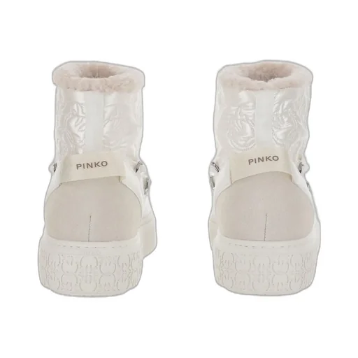 Pinko Round Toe Quilted Ankle Boots