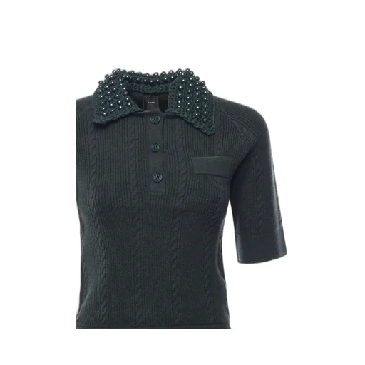 Pinko Embellished Polo Sweater