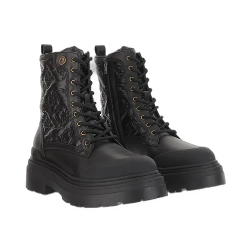 Pinko Round-Toe Lace-Up Boots