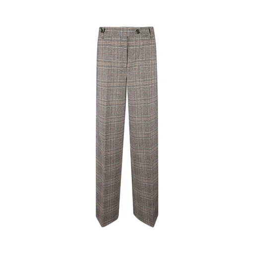 Pinko Checked Wide-Leg Trousers