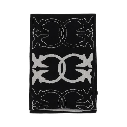Pinko Logo Intarsia Knitted Scarf