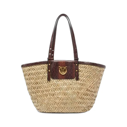 Pinko Love Summer Logo Plaque Tote Bag