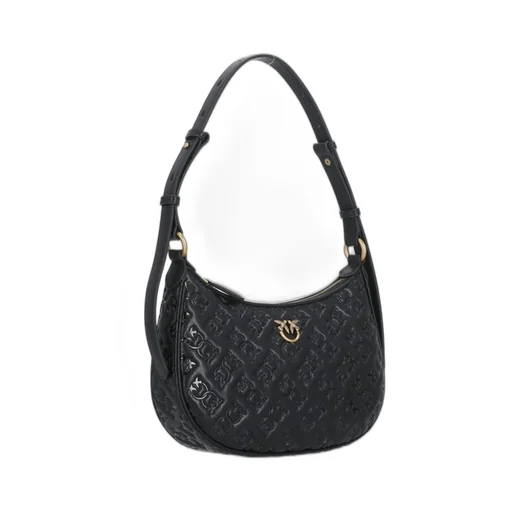 Pinko Love Logo Plaque Zip-Up Shoulder Bag