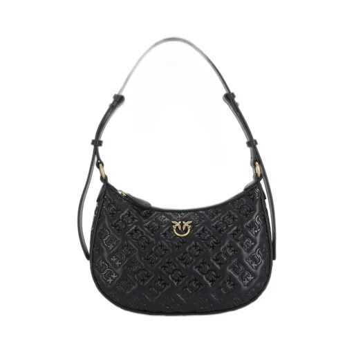 Pinko Love Logo Plaque Zip-Up Shoulder Bag