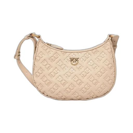Pinko Love Logo Plaque Zip-Up Shoulder Bag