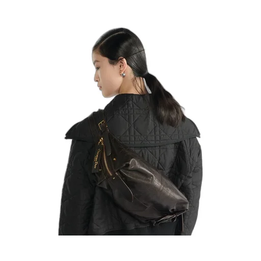 Medium D-Journey Bag In Shiny Grained Calfskin