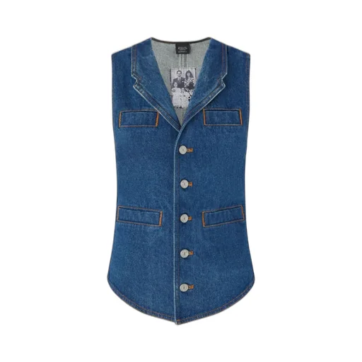 Pinko Galiceno Button-Up Denim Waistcoat