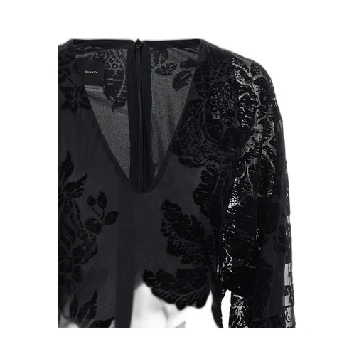 Pinko Roulette Lace Detailed Long-Sleeve Dress