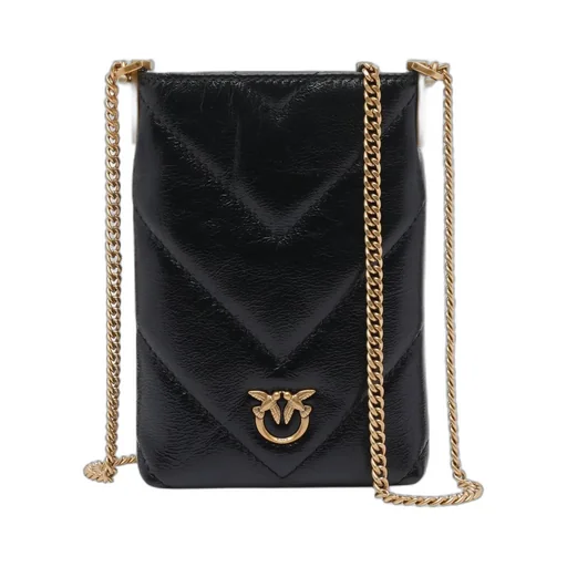 Pinko Love Birds Embellished Chain-Linked Phone Bag