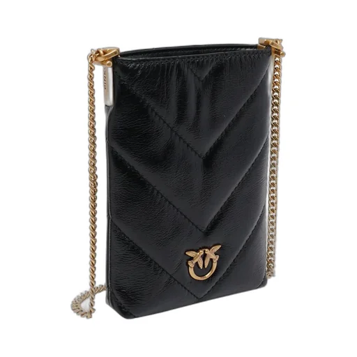 Pinko Love Birds Embellished Chain-Linked Phone Bag