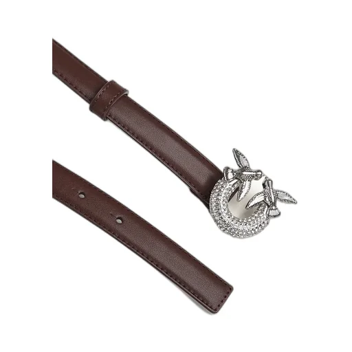 Pinko Love Birds Embellished Buckle Belt