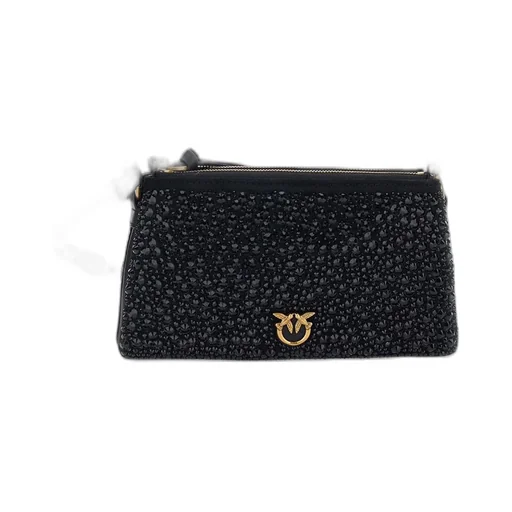 Pinko Mini Double Bag Fully Embellished Shoulder Bag
