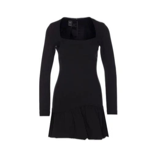 Pinko Square-Neck Long-Sleeved Dress