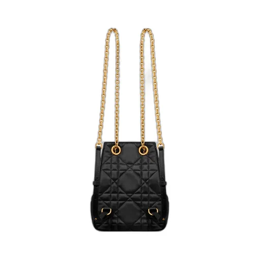 Small Dior Caro Multicarry Backpack With Chain