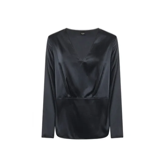 Pinko V-Neck Satin Blouse
