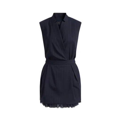 Pinko Wrapped Striped Mini Dress